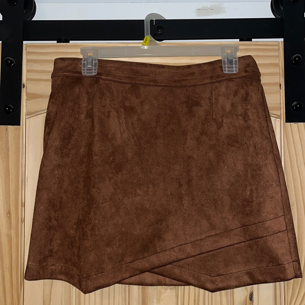 Brown suede skirt